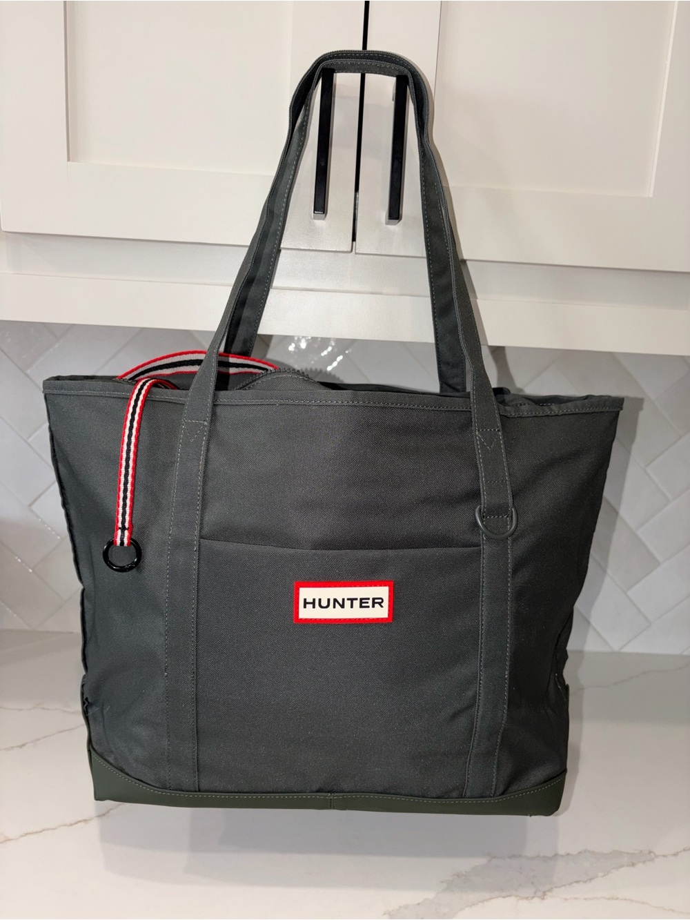 Hunter Dark Green scarab Canvas Campus Tote Laptop Travel bag NWT